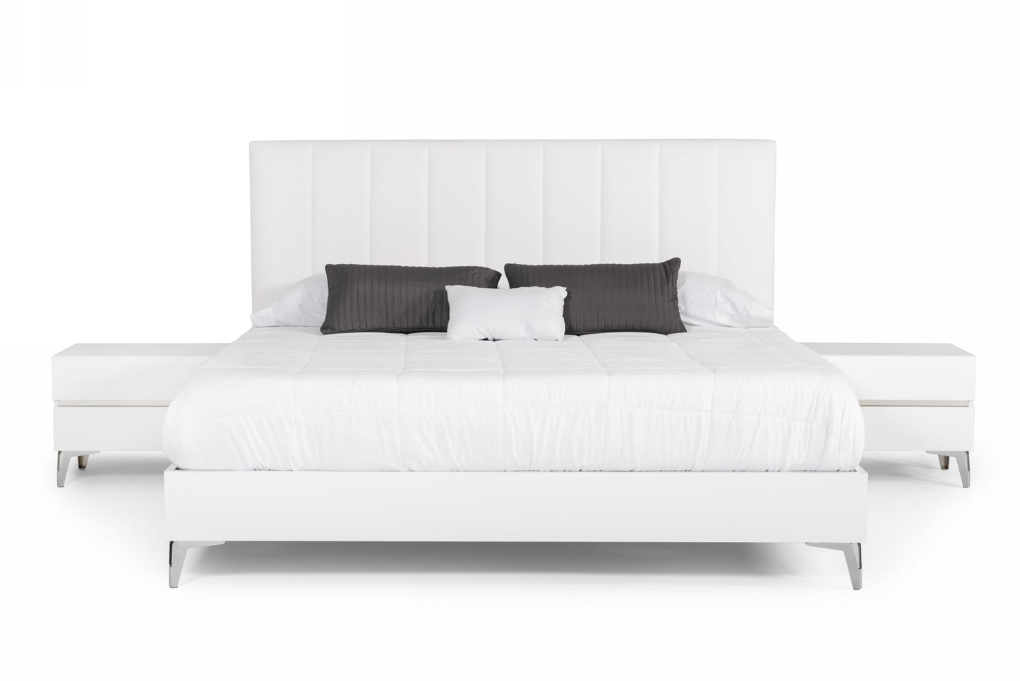 Nova Domus Angela Eastern King Italian Modern White Eco Leather Bedroom Set