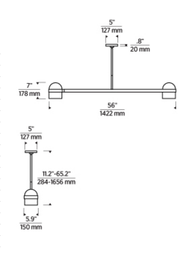 Visual Comfort Octavia 56 Inch Linear Led Chandelier