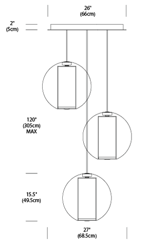 Clear acrylic and steel Bel Occhio Chandelier, showcasing its elegant design.