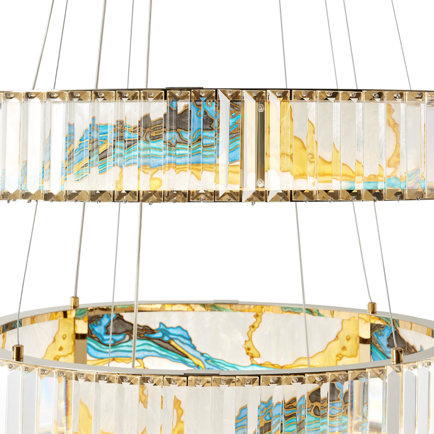 Boeseman's Colorful Chandelier 3 Tiers, Round by Finesse Decor CH-1163-3R