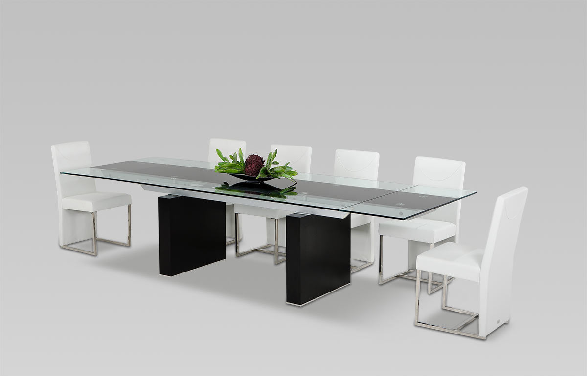 Lisbon Modern Glass Extendable Dining Table