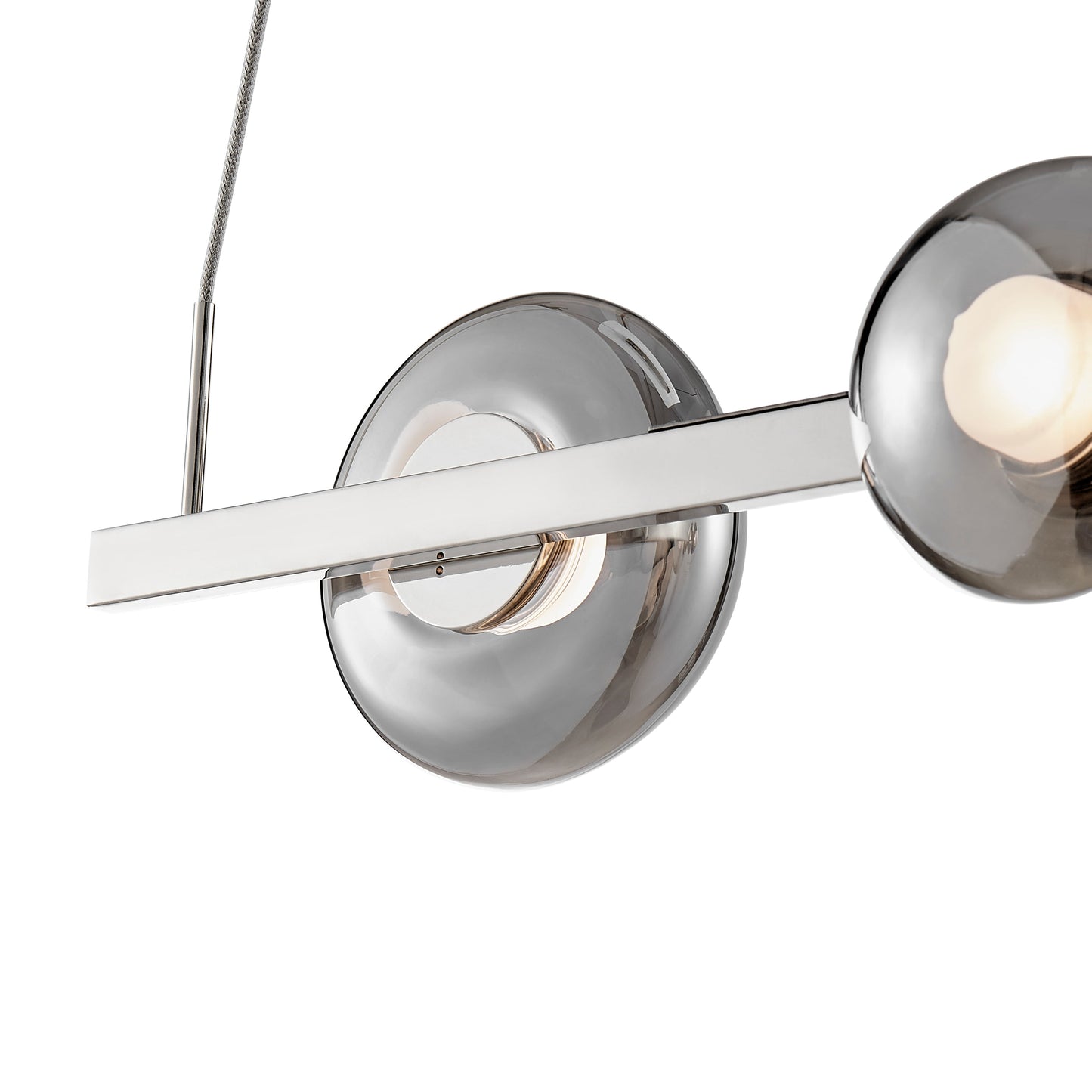 Orbis Linea Chandelier Polish Nickel by Finesse Decor CH-1301-L5PN