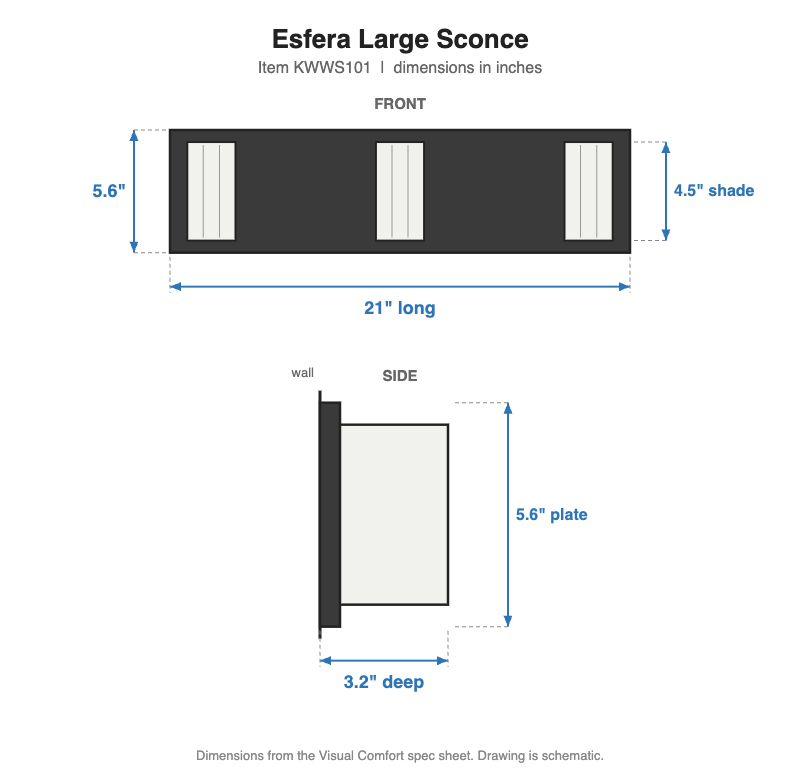 Visual Comfort Esfera Large Sconce – view 2