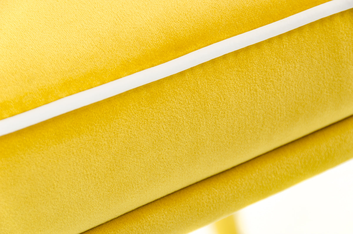 Modrest Tigard Mid-Century Yellow Fabric Dining Chair