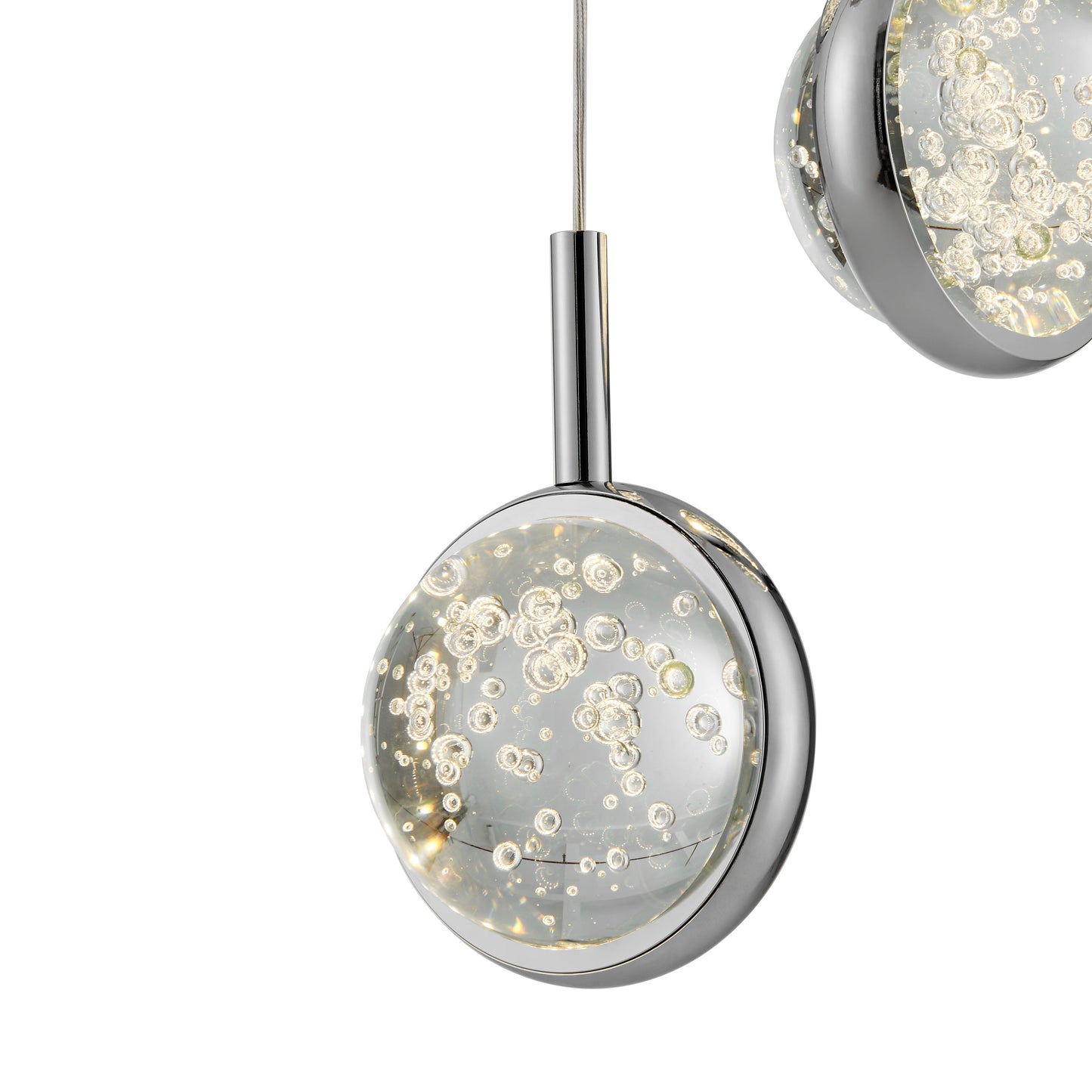 Bubbling Glow Round Chandelier Chrome by Finesse Decor CH-650-5