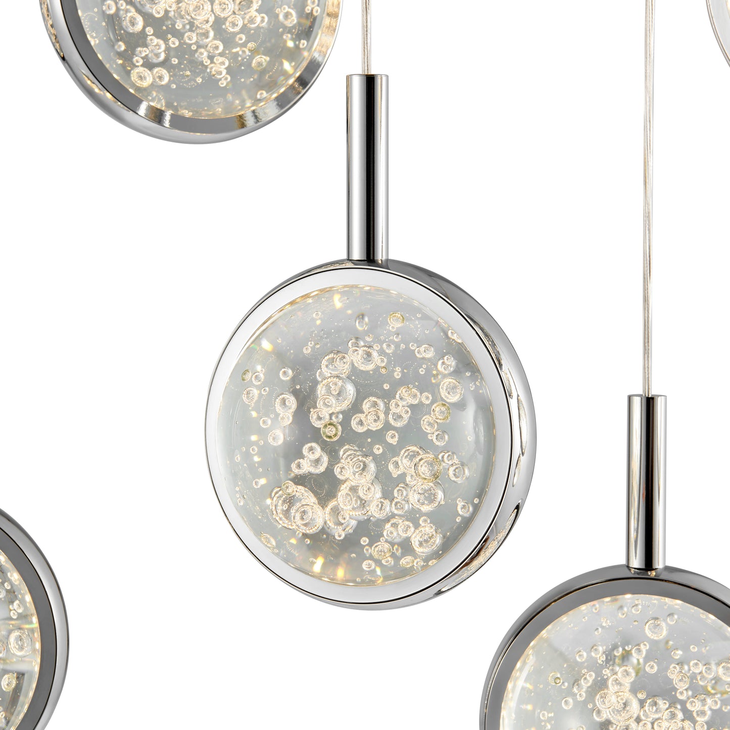 Bubbling Glow Rectangular Chandelier Chrome by Finesse Decor CH-650-10