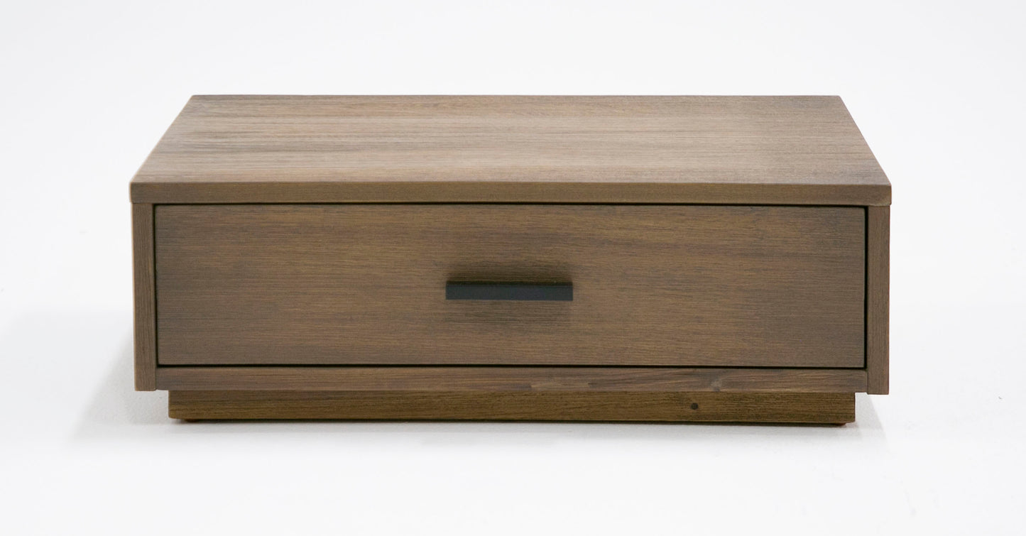 Nova Domus Fantasia Contemporary Walnut and Grey Bed with Two Nightstands