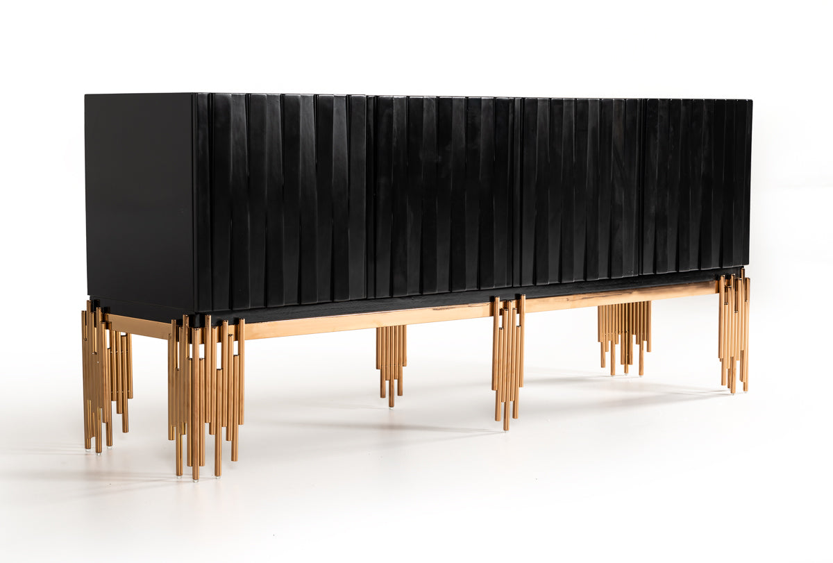 Modrest Token Modern Black and Rosegold Buffet