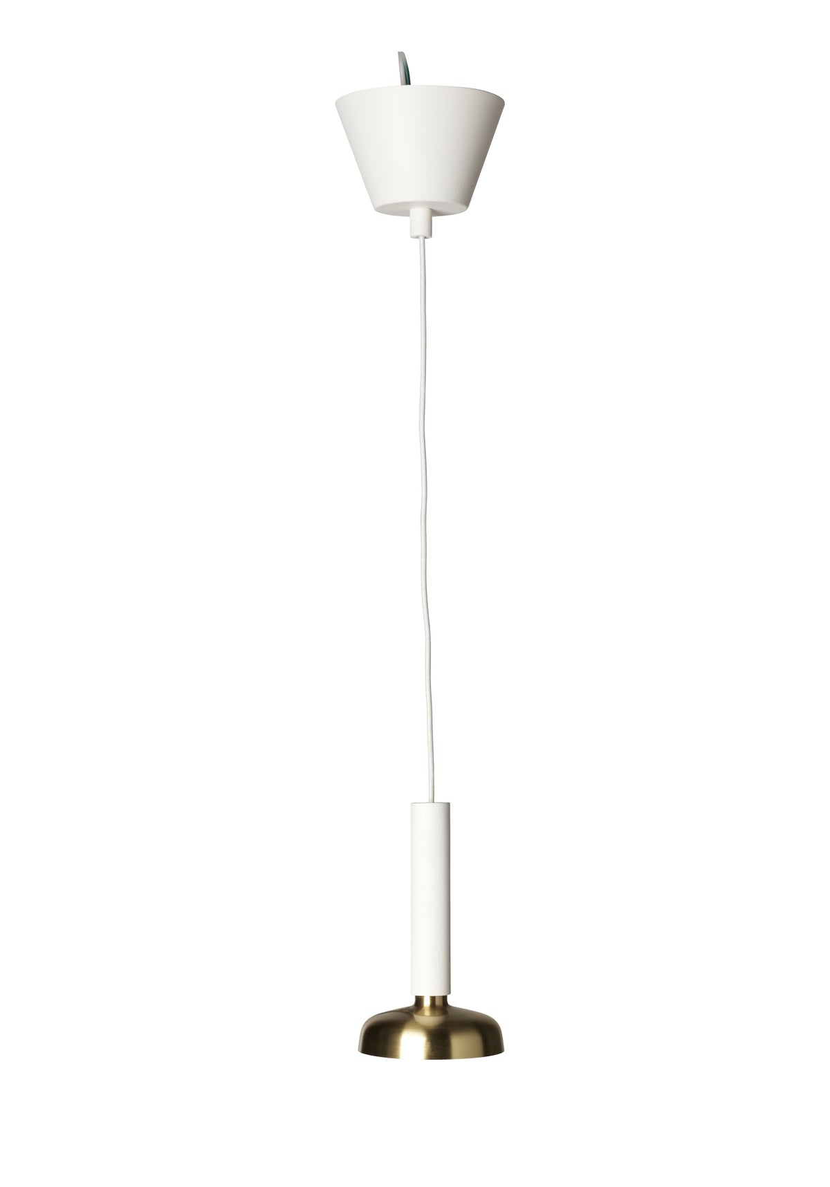 Pholc Blend mini pendant light by Sabina Grubbeson – Traffic White and Brass, product view