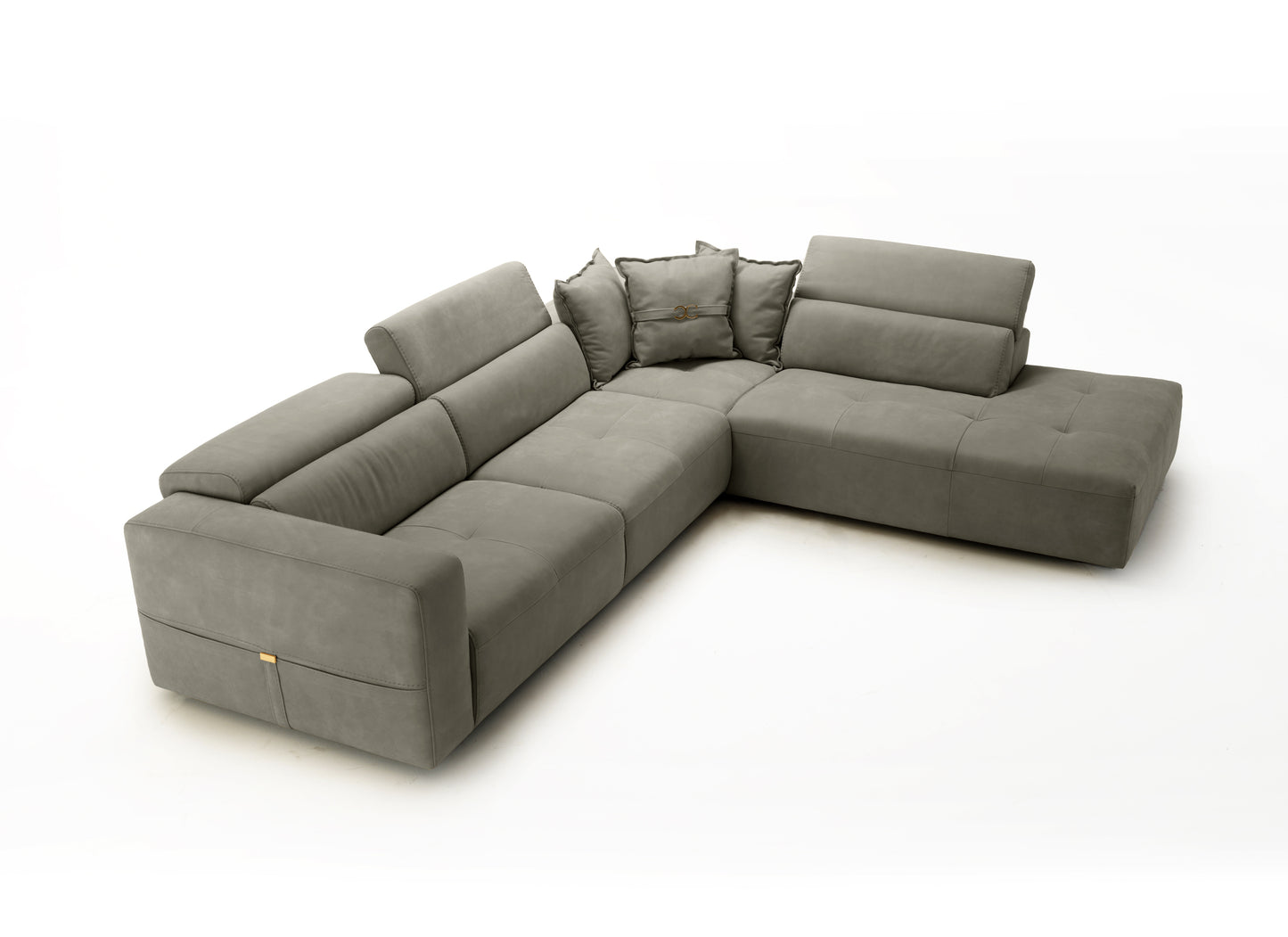 Lamod Italia Grande Italian Dark Grey RAF Chaise Sectional Sofa