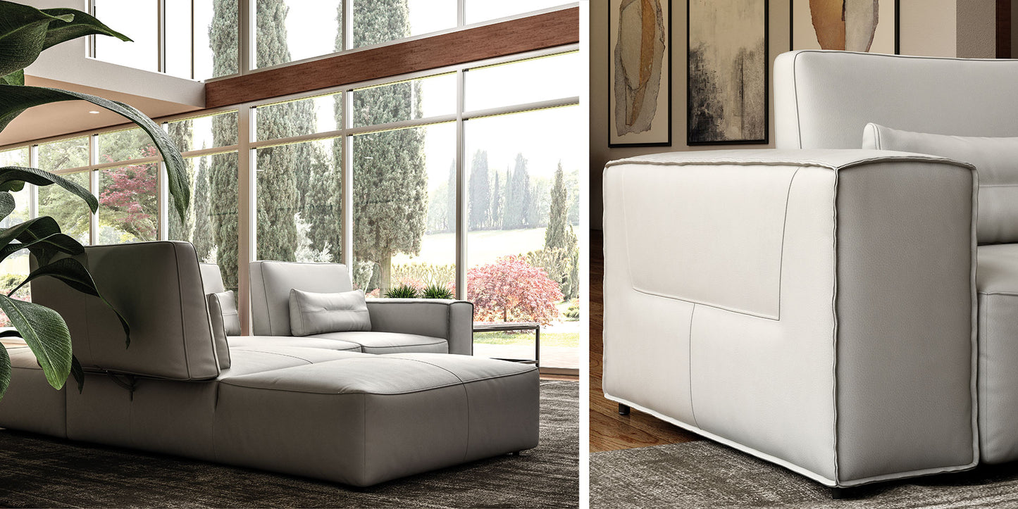 Lamod Italia Hollywood Italian White Leather Sofa