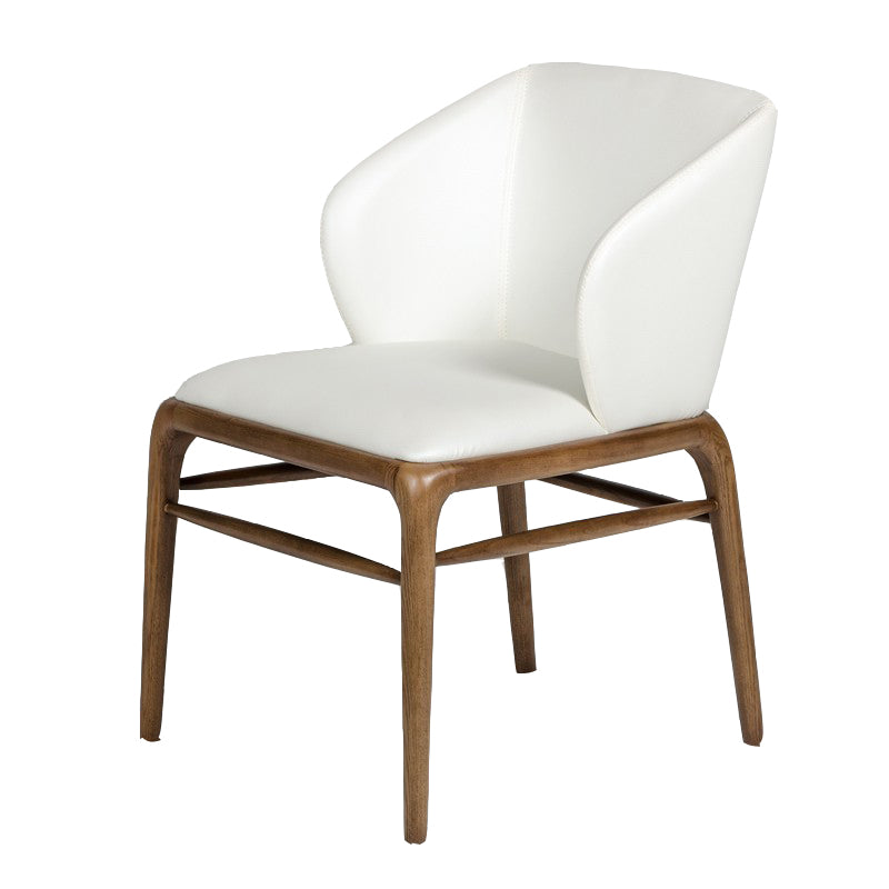 Modrest Kipling Modern Cream and Walnut Dining Chair