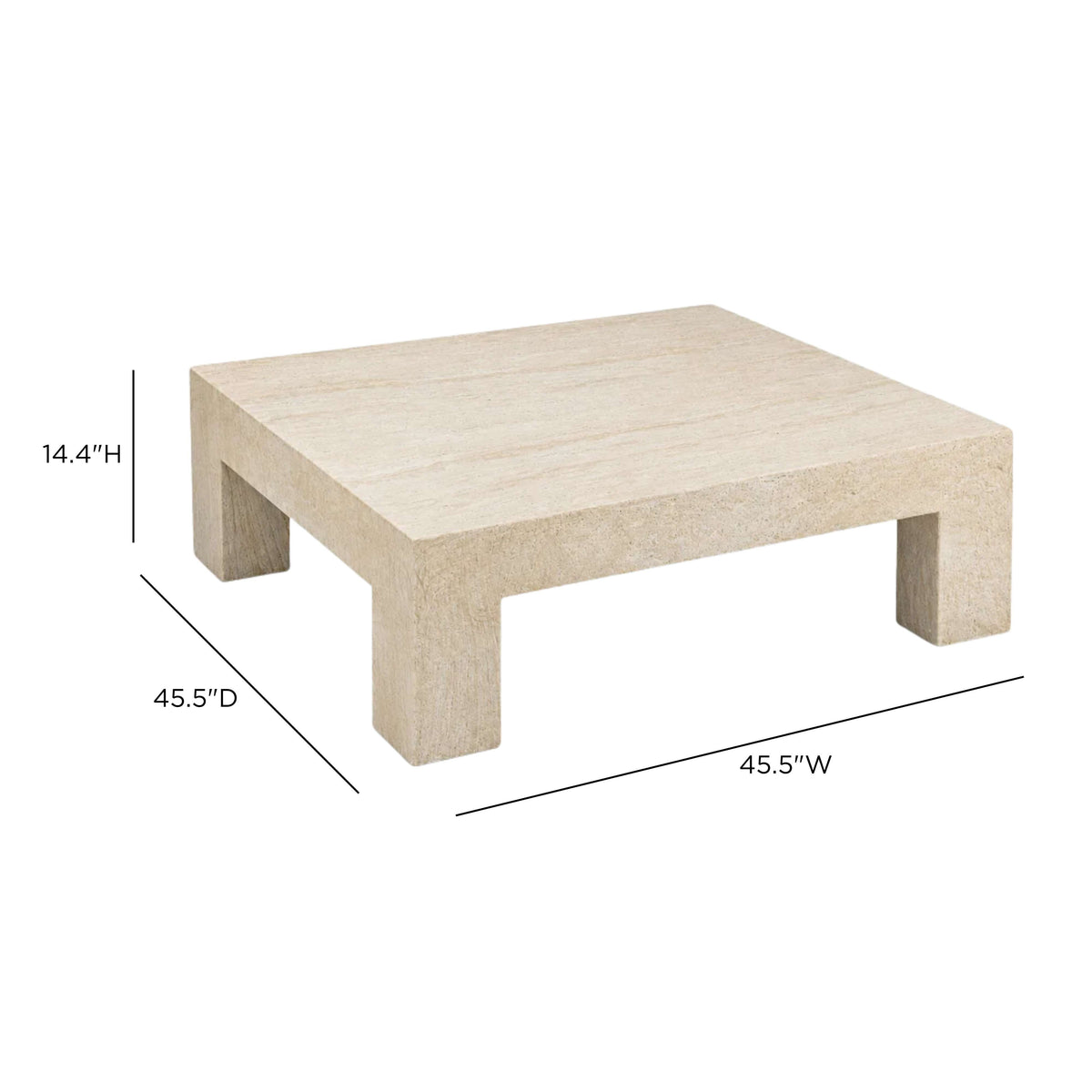 Roxanne 46" Faux Travertine Indoor/Outdoor Concrete Coffee Table by TOV Furniture – photo 7 of 7