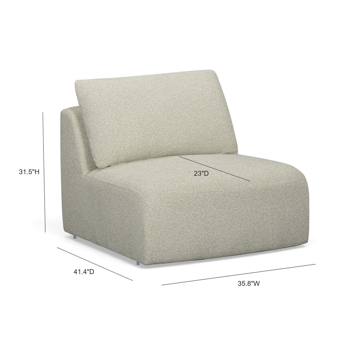 Noor 36" Modular Armless Chair in Wheat by TOV Furniture – photo 6 of 6