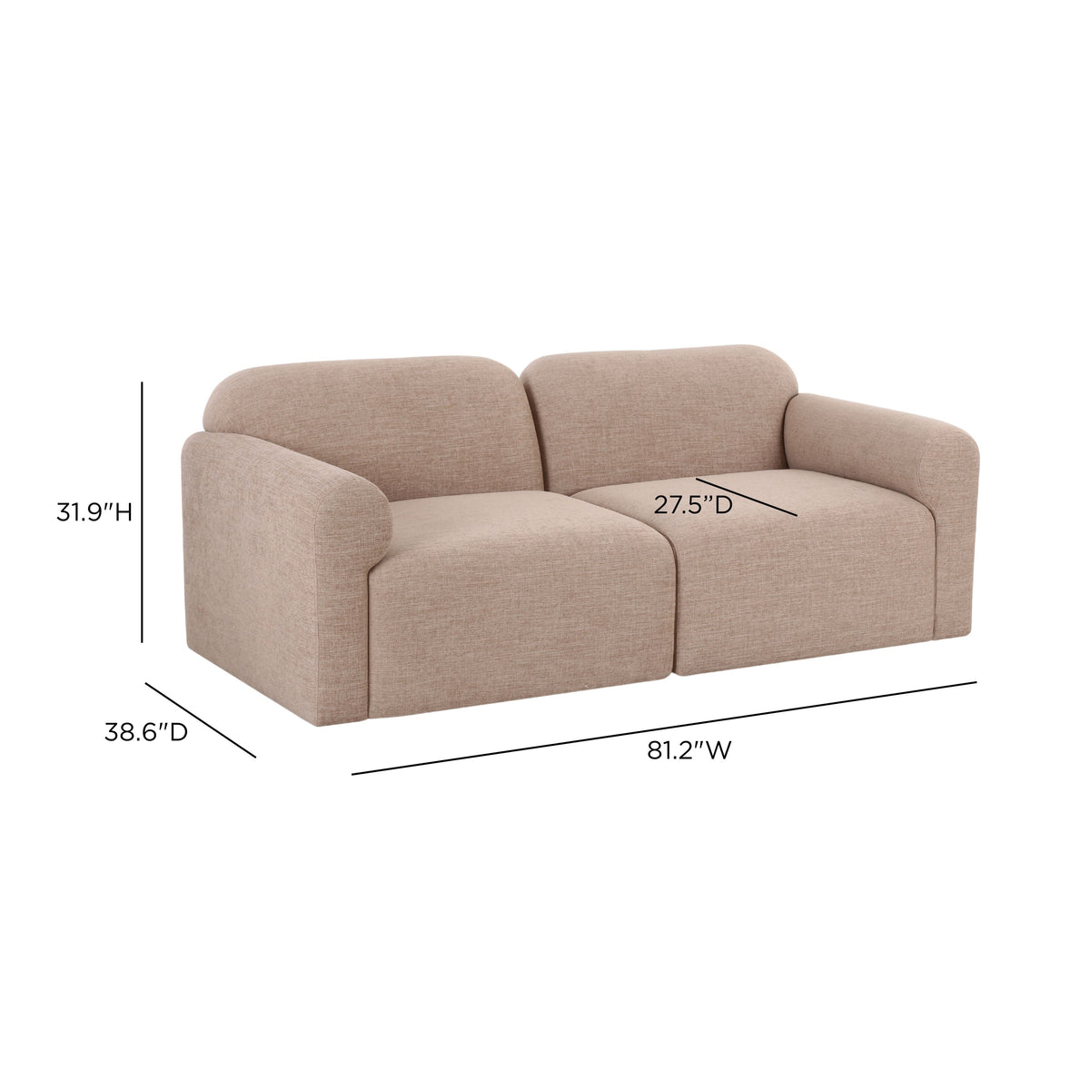 Gorge 81" Tan Performance Loveseat by TOV Furniture – photo 7 of 7