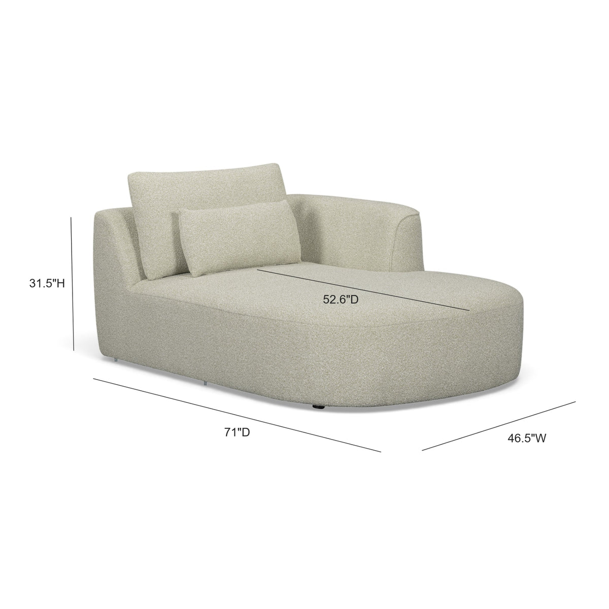 Noor Wheat Boucle RAF Chaise by TOV Furniture – photo 7 of 7