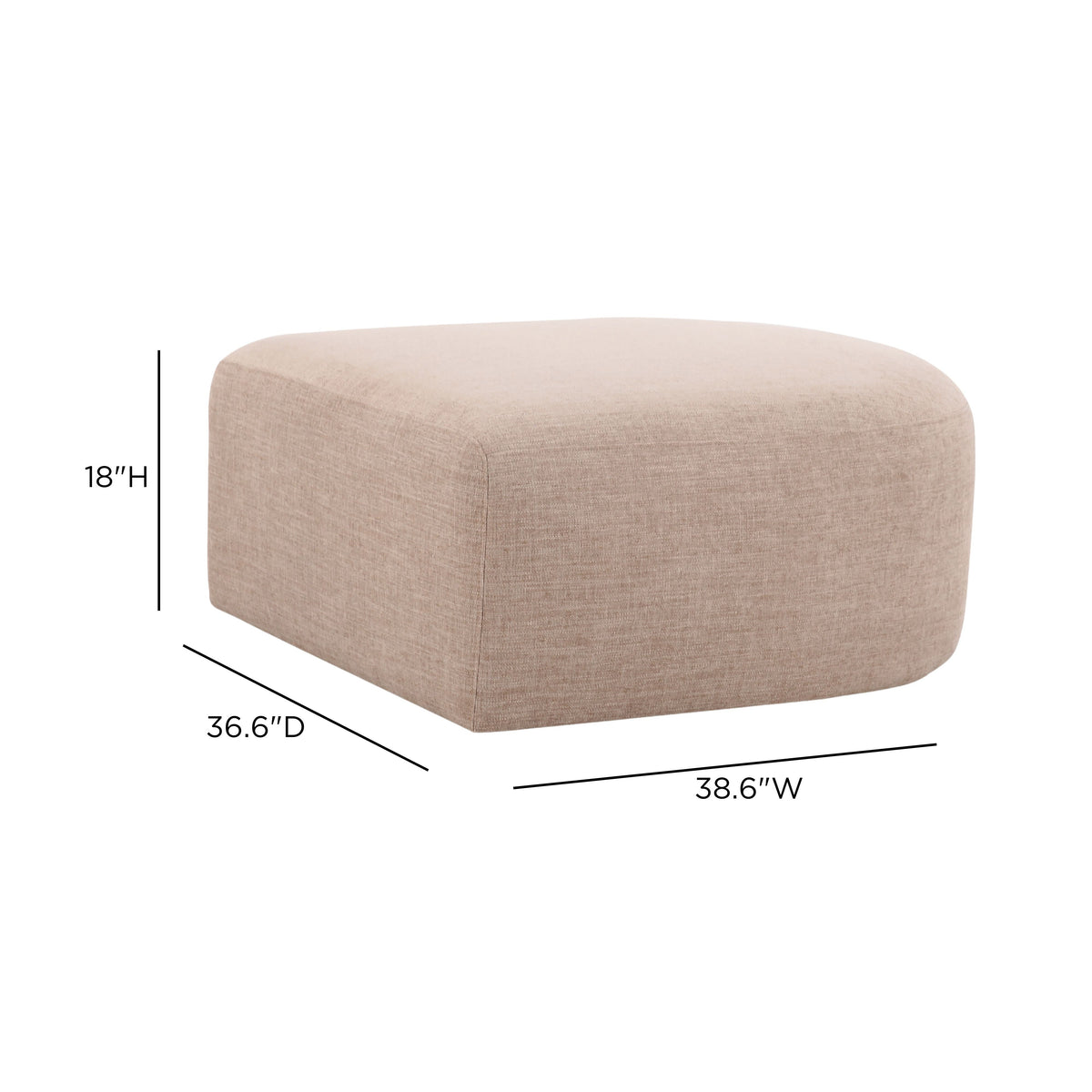 Gorge Tan Performance Fabric Ottoman by TOV Furniture – photo 7 of 7