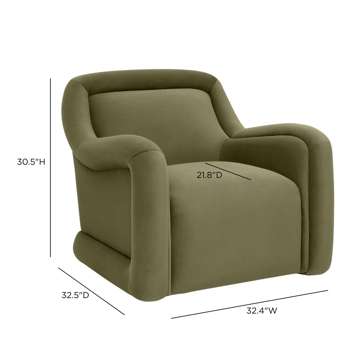 Charli Olive Green Performance Velvet Accent Chair by TOV Furniture – photo 6 of 6
