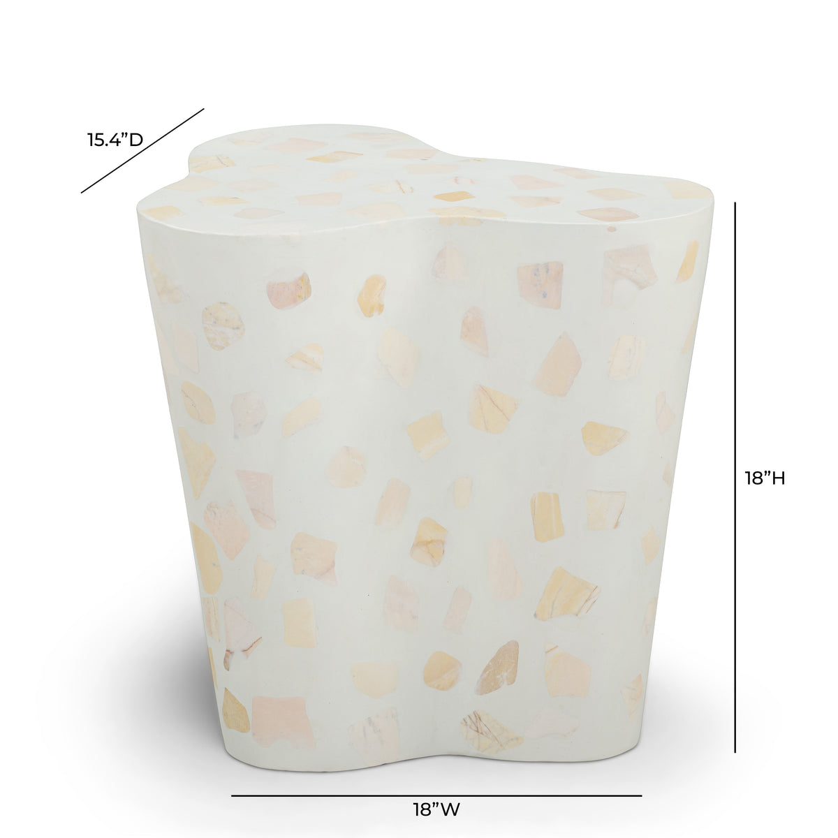 Slab Light Green Terrazzo Indoor/Outdoor Side Table by TOV Furniture – photo 8 of 8