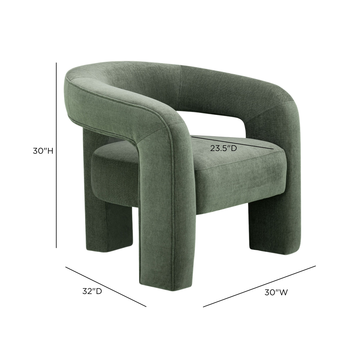 Malone Green Performance Chenille Accent Chair by TOV Furniture – photo 6 of 6