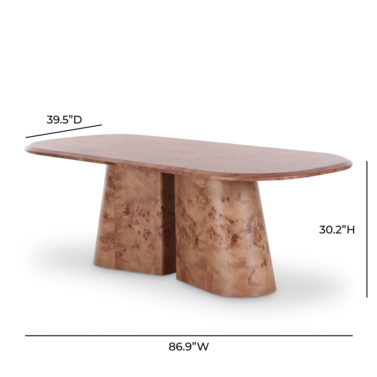 Gladyss 87" Honey Burl Oval Dining Table by TOV Furniture – photo 6 of 7