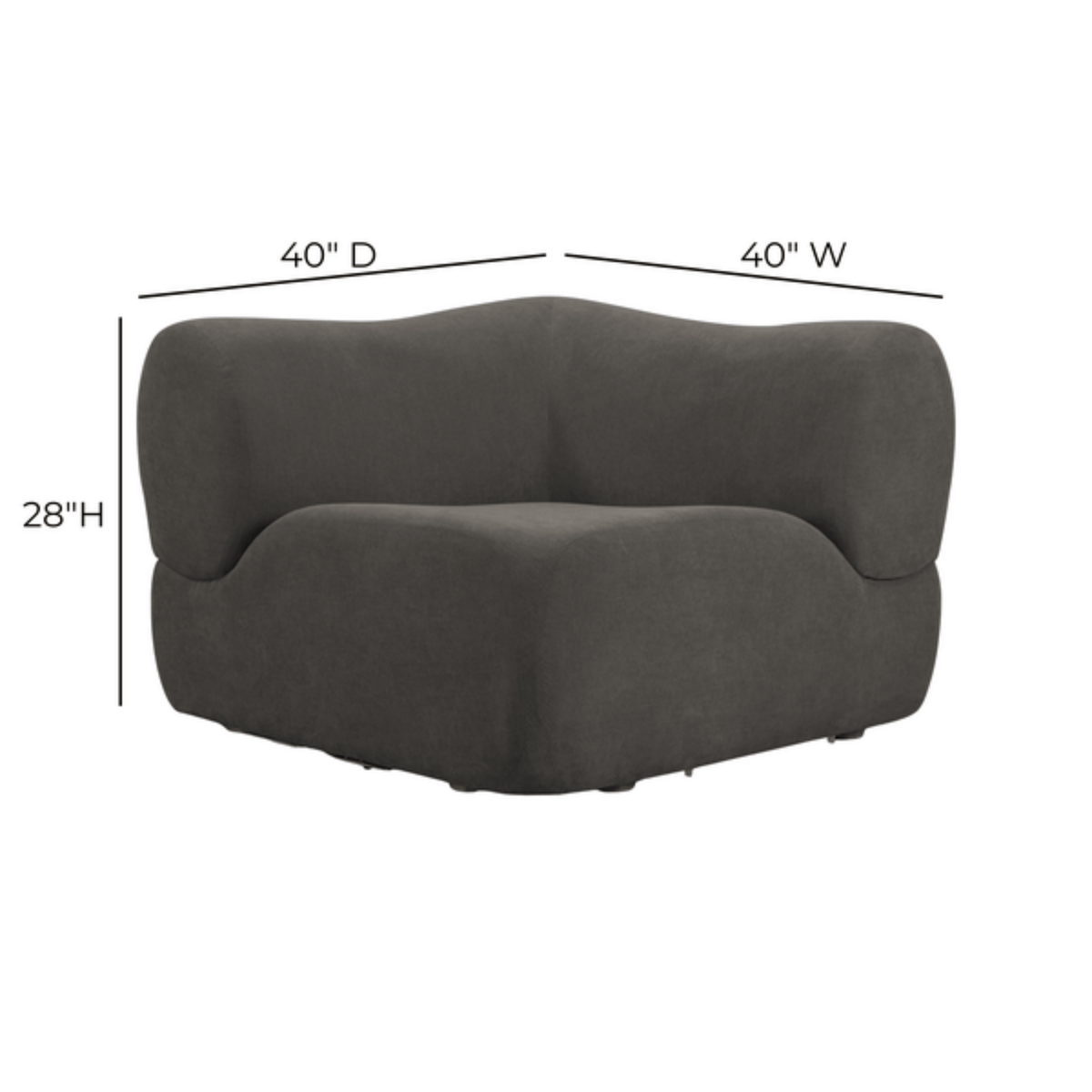 Zenith Grey Upcycled Contract-Grade Fabric Corner Wedge by TOV Furniture – photo 7 of 7