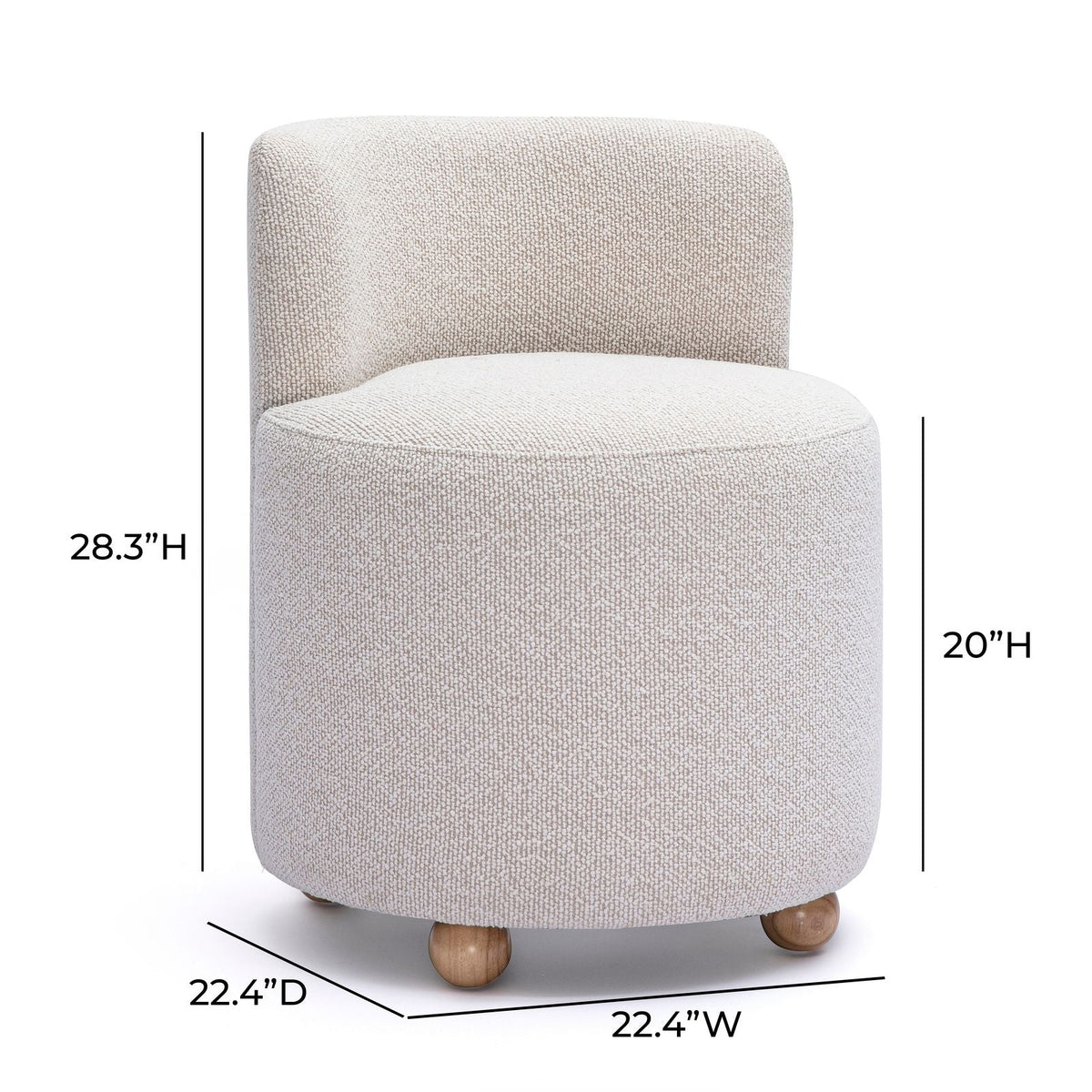 Hakuna Cream Performance Boucle Desk Chair by TOV Furniture – photo 7 of 7