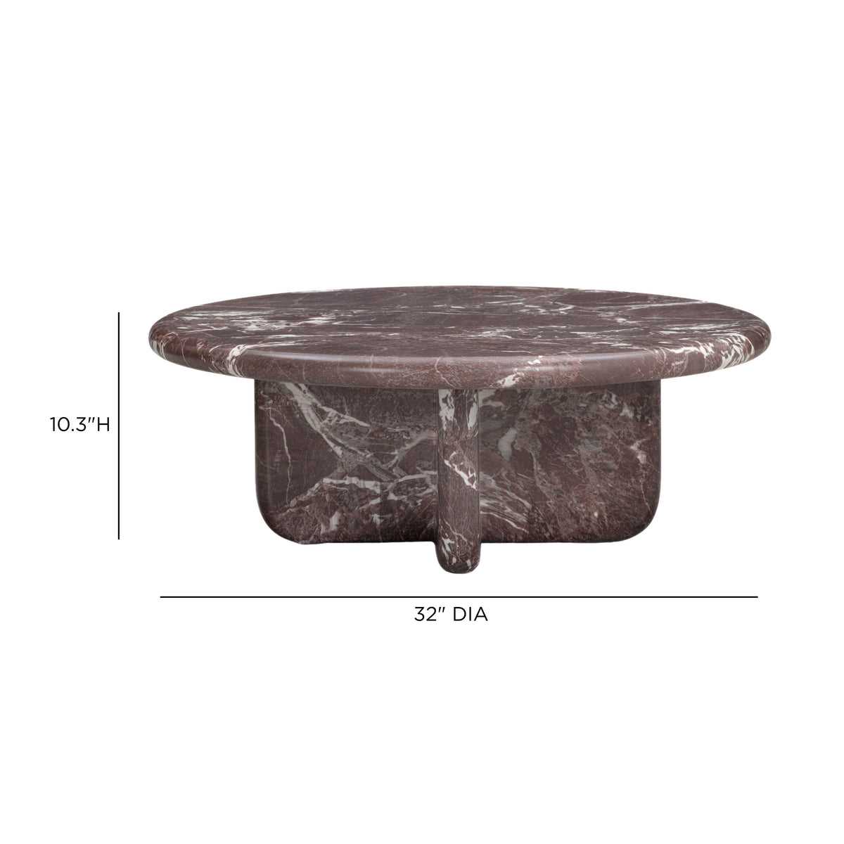 Juju Faux Red Lavento Indoor/Outdoor 32" Short Coffee Table by TOV Furniture – photo 6 of 6