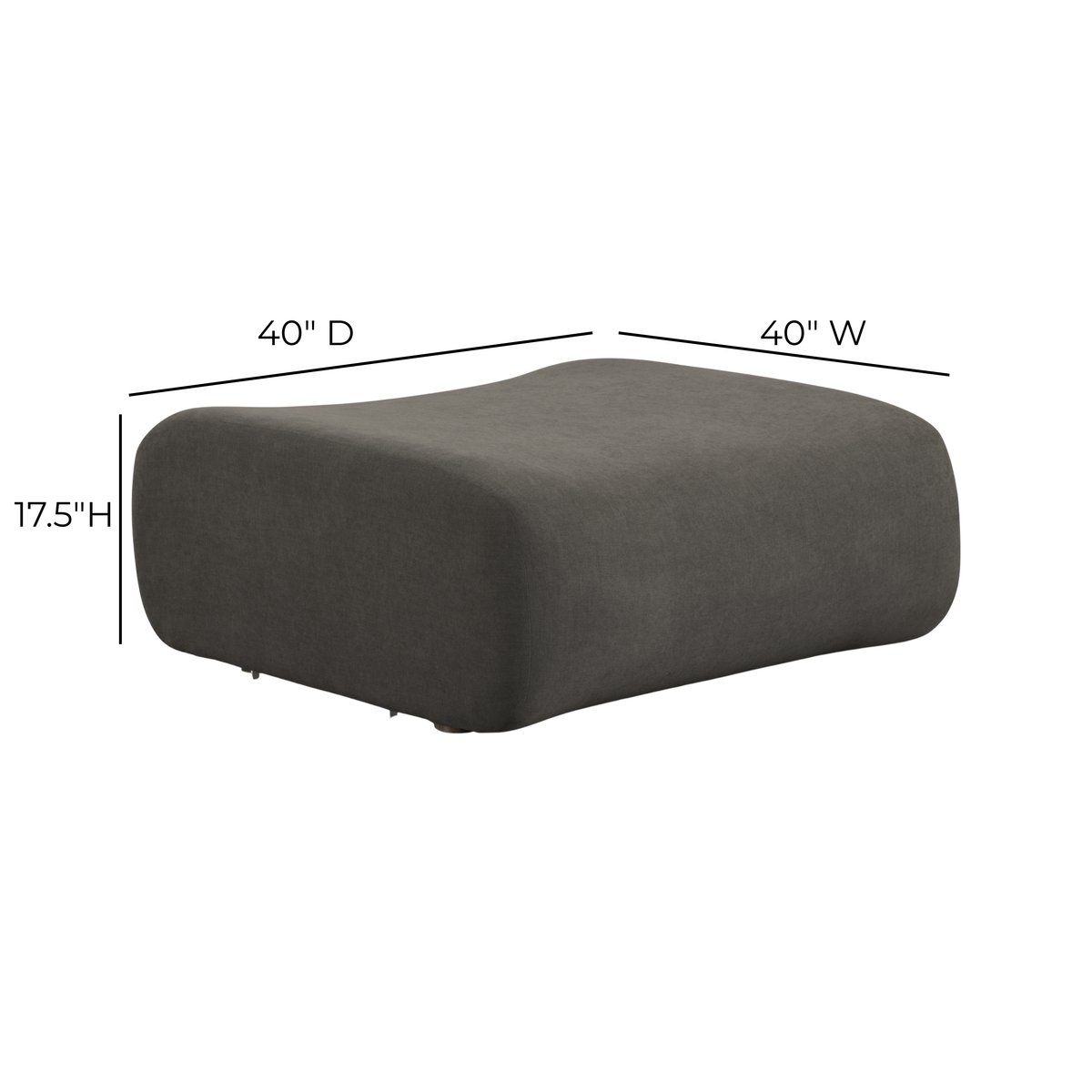 Zenith Grey Upcycled Contract-Grade Fabric Ottoman by TOV Furniture – photo 6 of 6