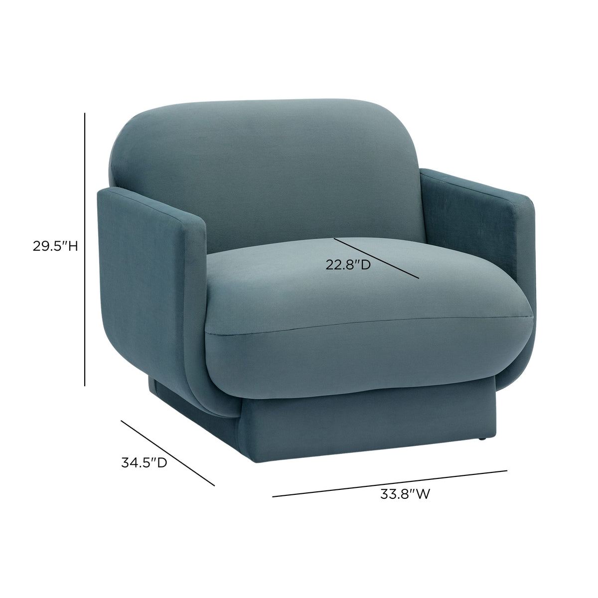 Azalea Powder Blue Performance Velvet Accent Chair by TOV Furniture – photo 6 of 6