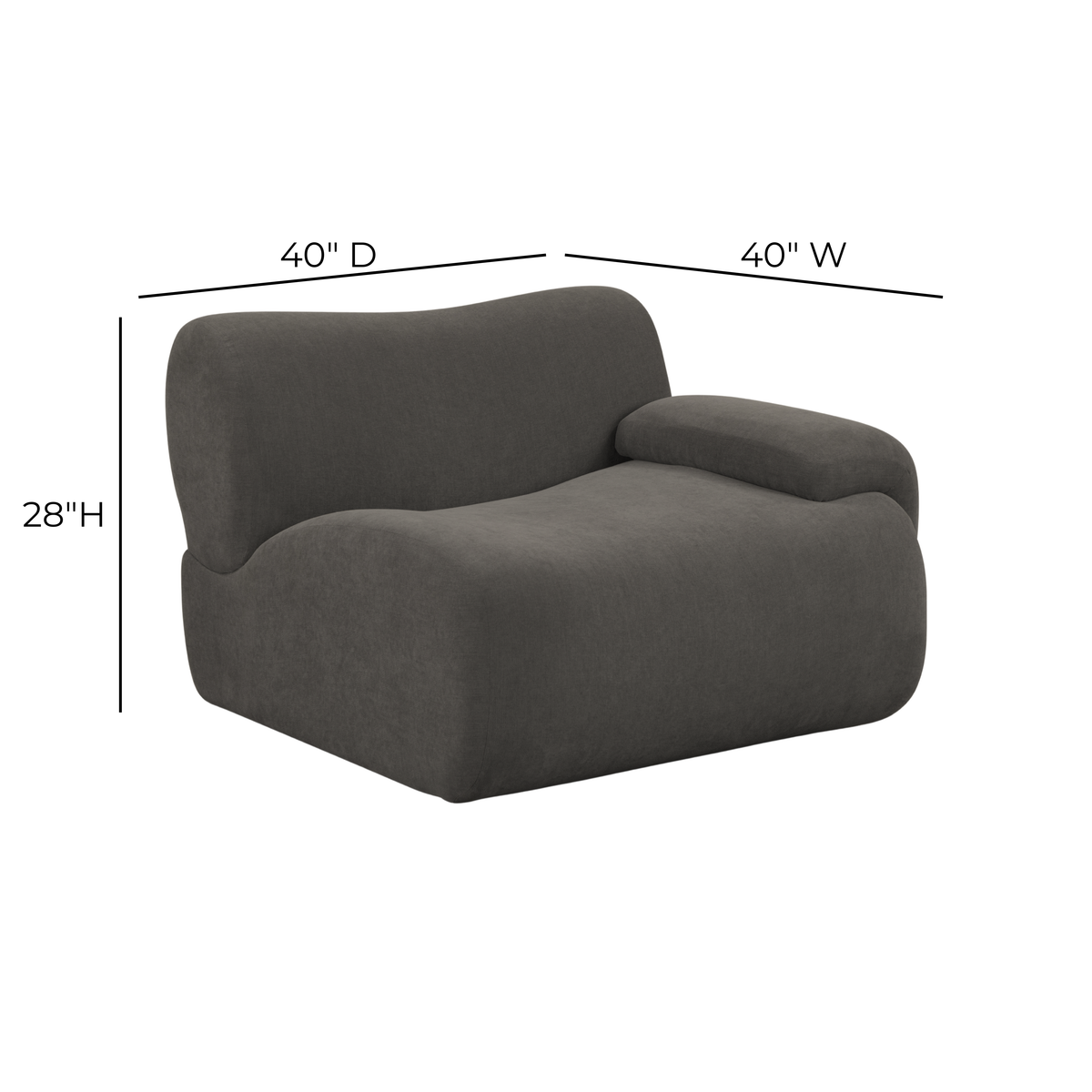 Zenith Grey Upcycled Contract-Grade Fabric RAF Corner Chair by TOV Furniture – photo 8 of 8