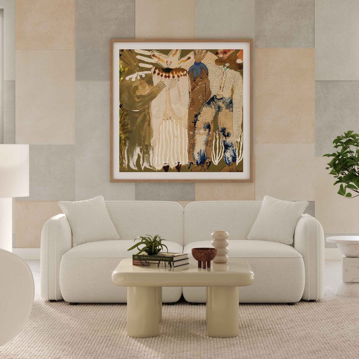 Travie Sand Upcycled Performance Linen Modular Loveseat by TOV Furniture – photo 2 of 7
