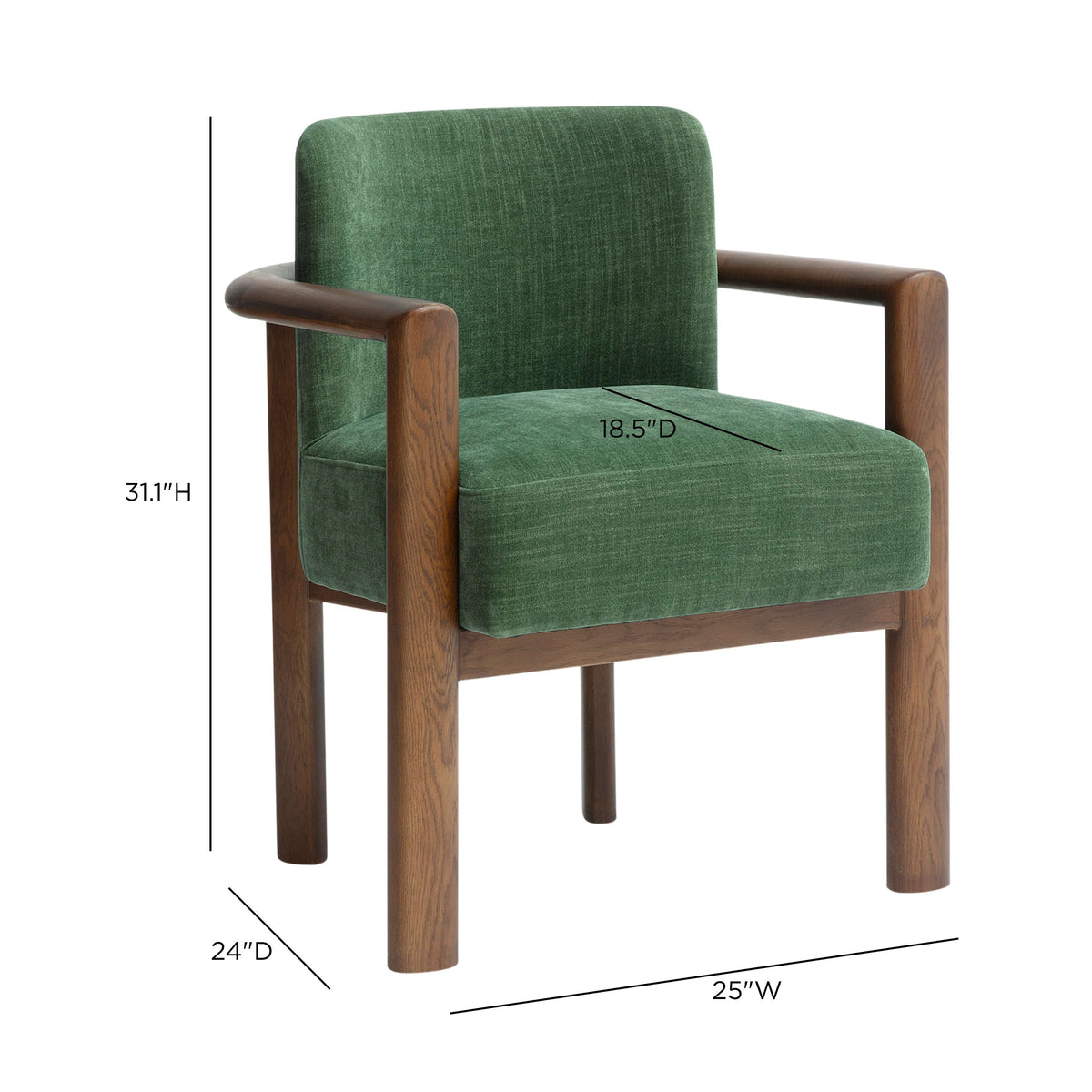Irma Forest Green Textured Performance Velvet Dining Chair by TOV Furniture – photo 6 of 6