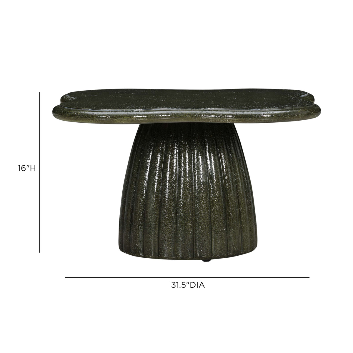Addison 32" Green Concrete Indoor/Outdoor Coffee Table by TOV Furniture – photo 5 of 5