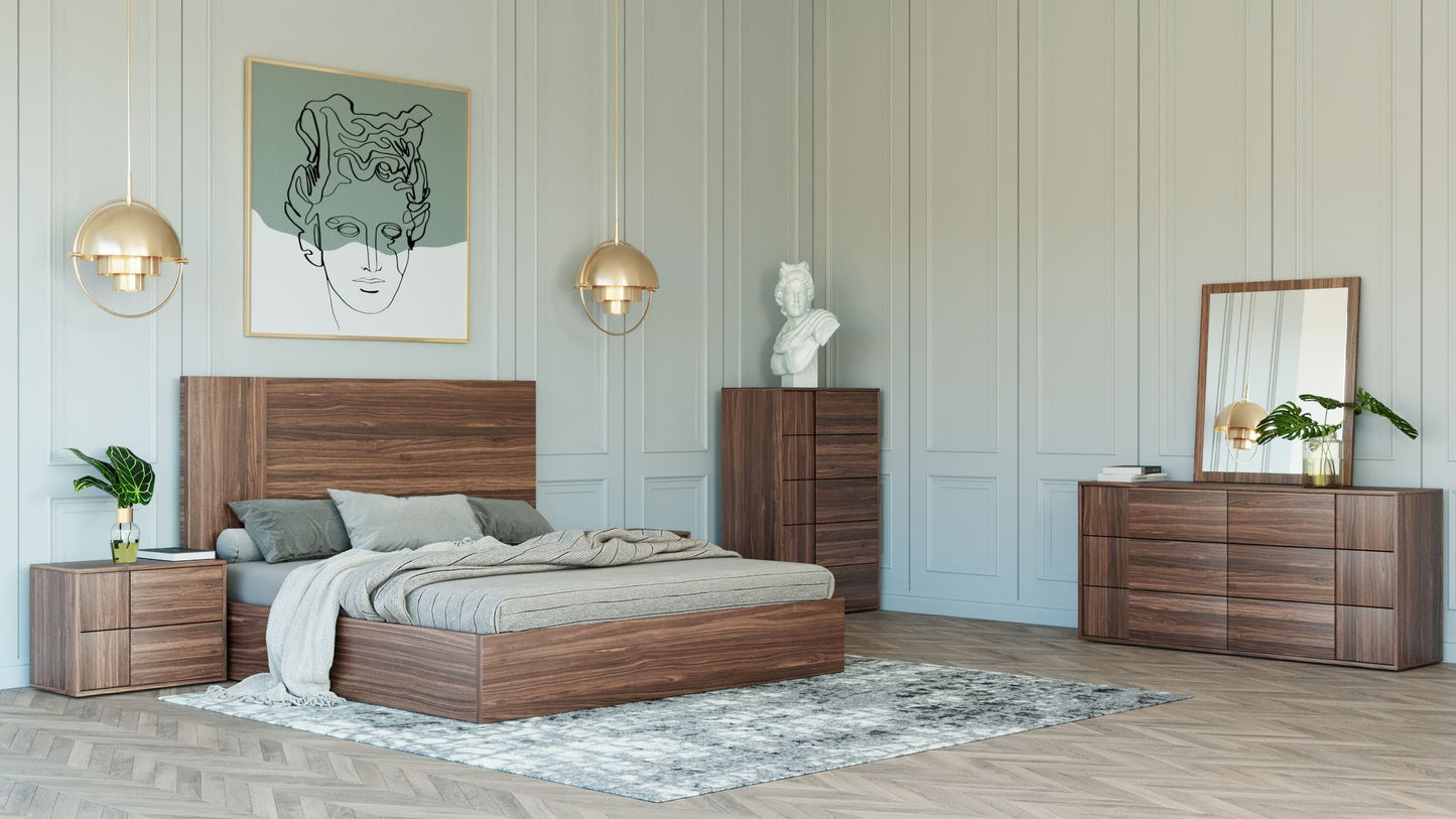 Nova Domus Asus Queen Italian Modern Walnut Bedroom Set
