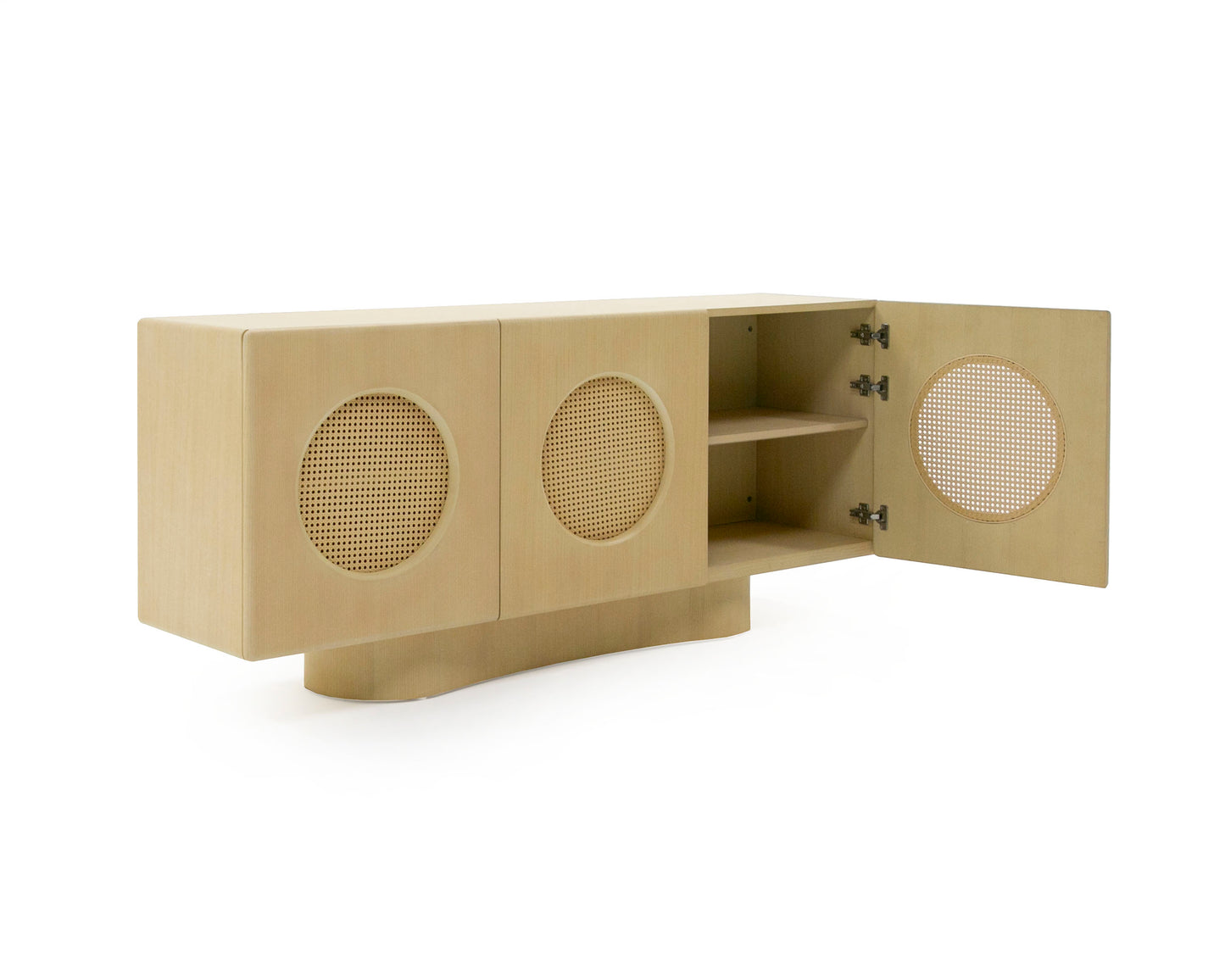 Nova Domus Osaka Modern Natural Ash and Rattan Buffet