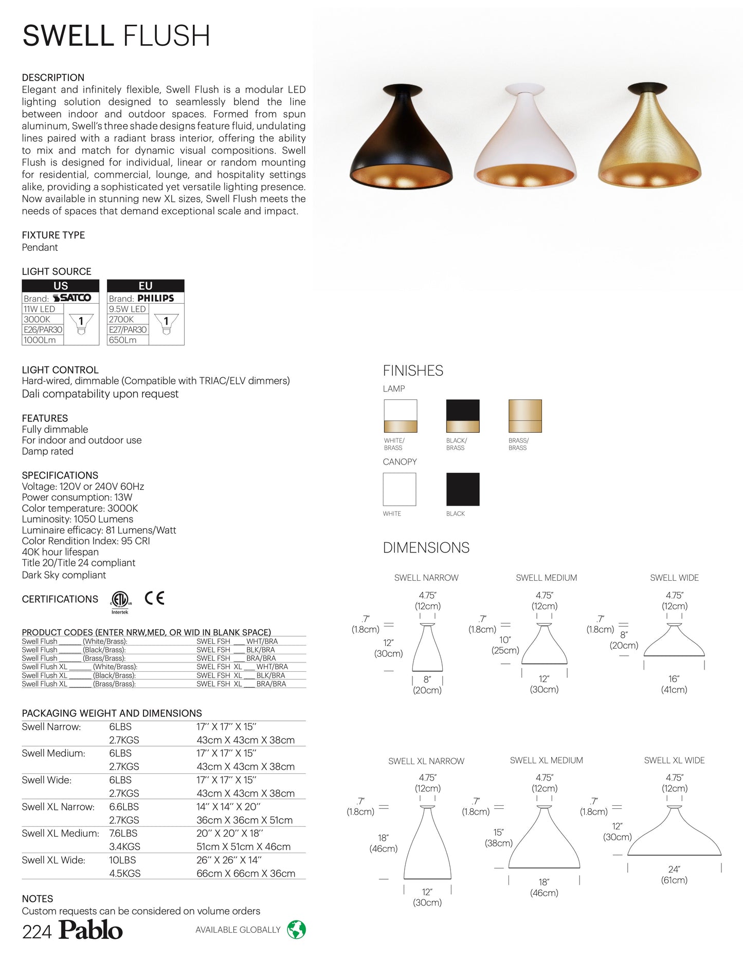 Pablo Designs Swell Flush Ceiling Light