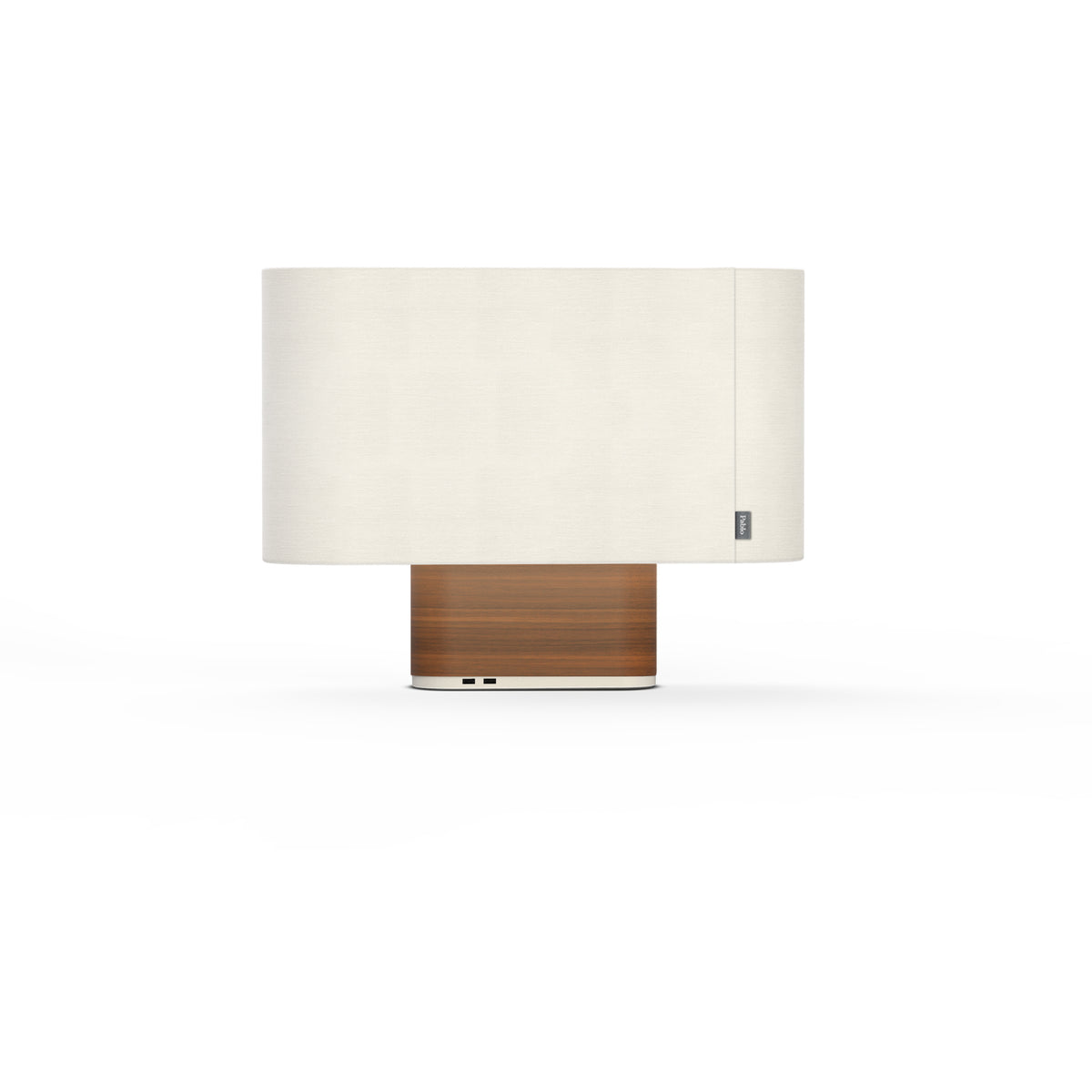 Pablo Belmont Table Lamp in White Shade with Walnut Base