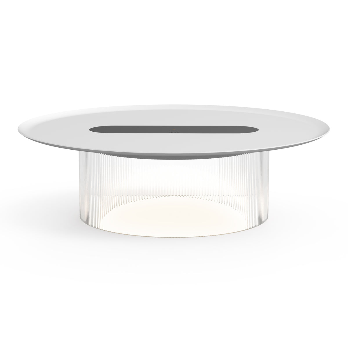 Pablo Carousel Small LED Table Lamp in Clear Base with White Tray 16"