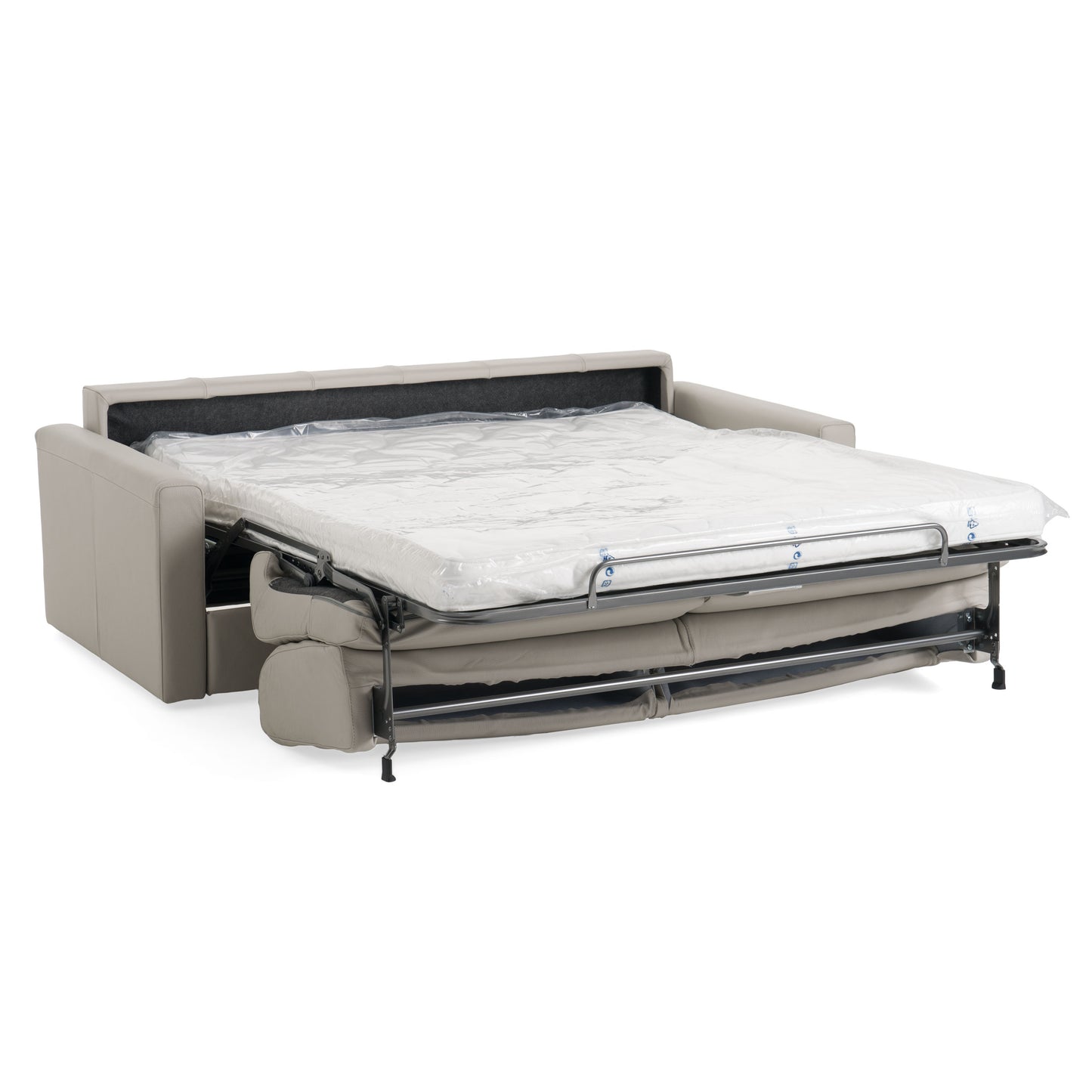 Lamod Italia Revers Italian Modern Grey Leather Queen Sofabed