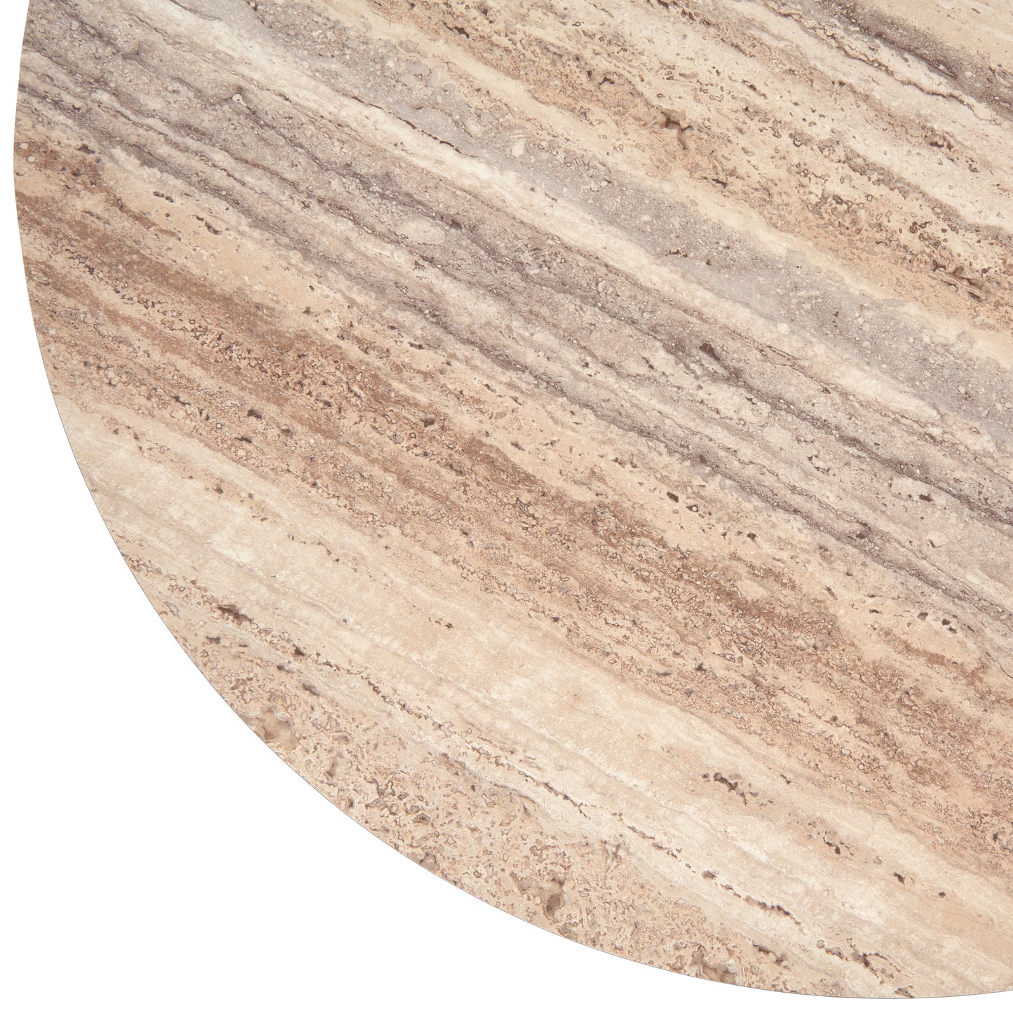 Nova Domus Roma Modern Faux Travertine Round Coffee Table