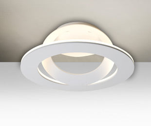 Besa Cue LED semi-flush lit, indirect glow on the ceiling