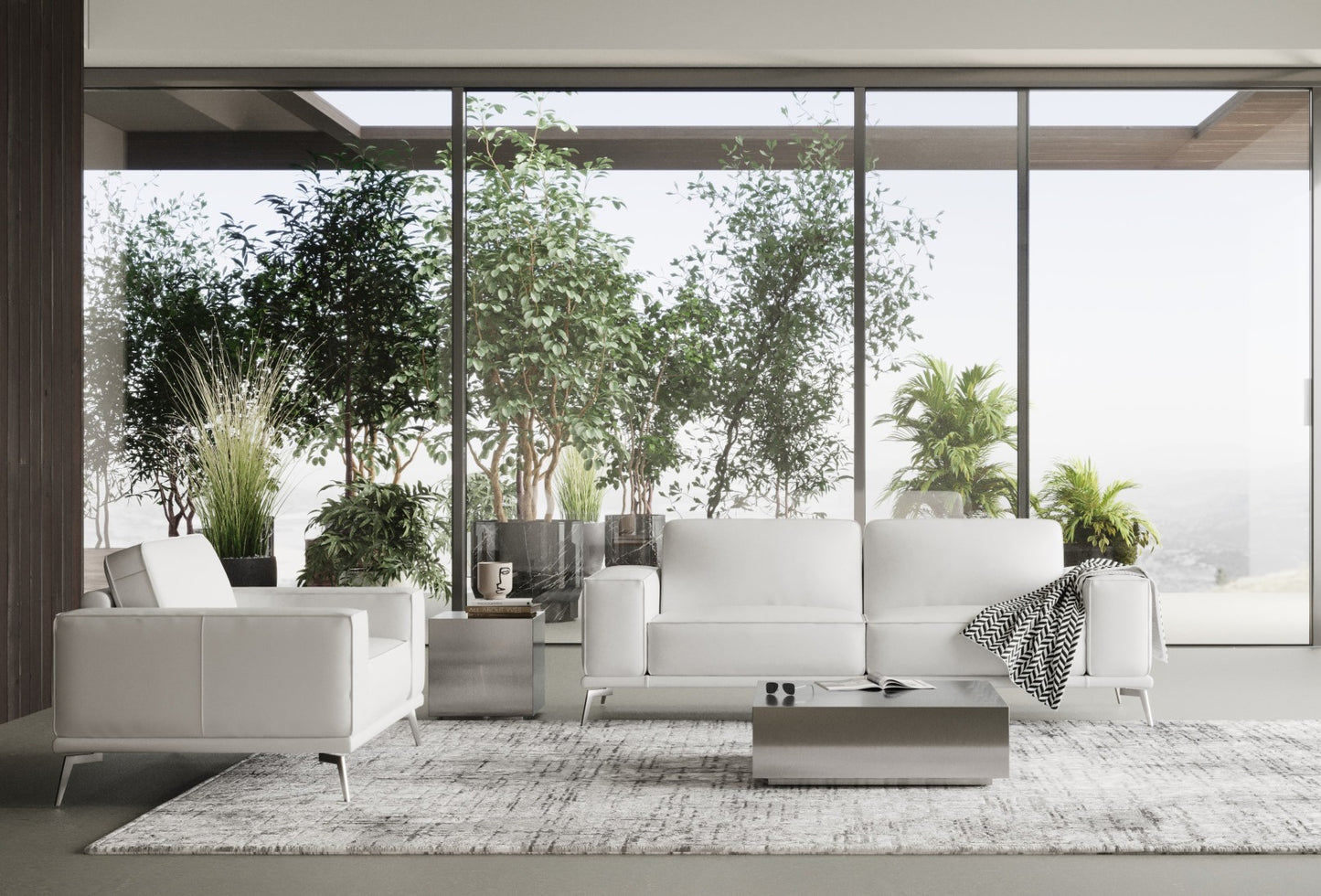 Lamod Italia Soho Contemporary Italian White Leather Sofa