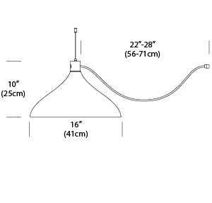 Pablo Designs Swell String Single Wide Pendant Light