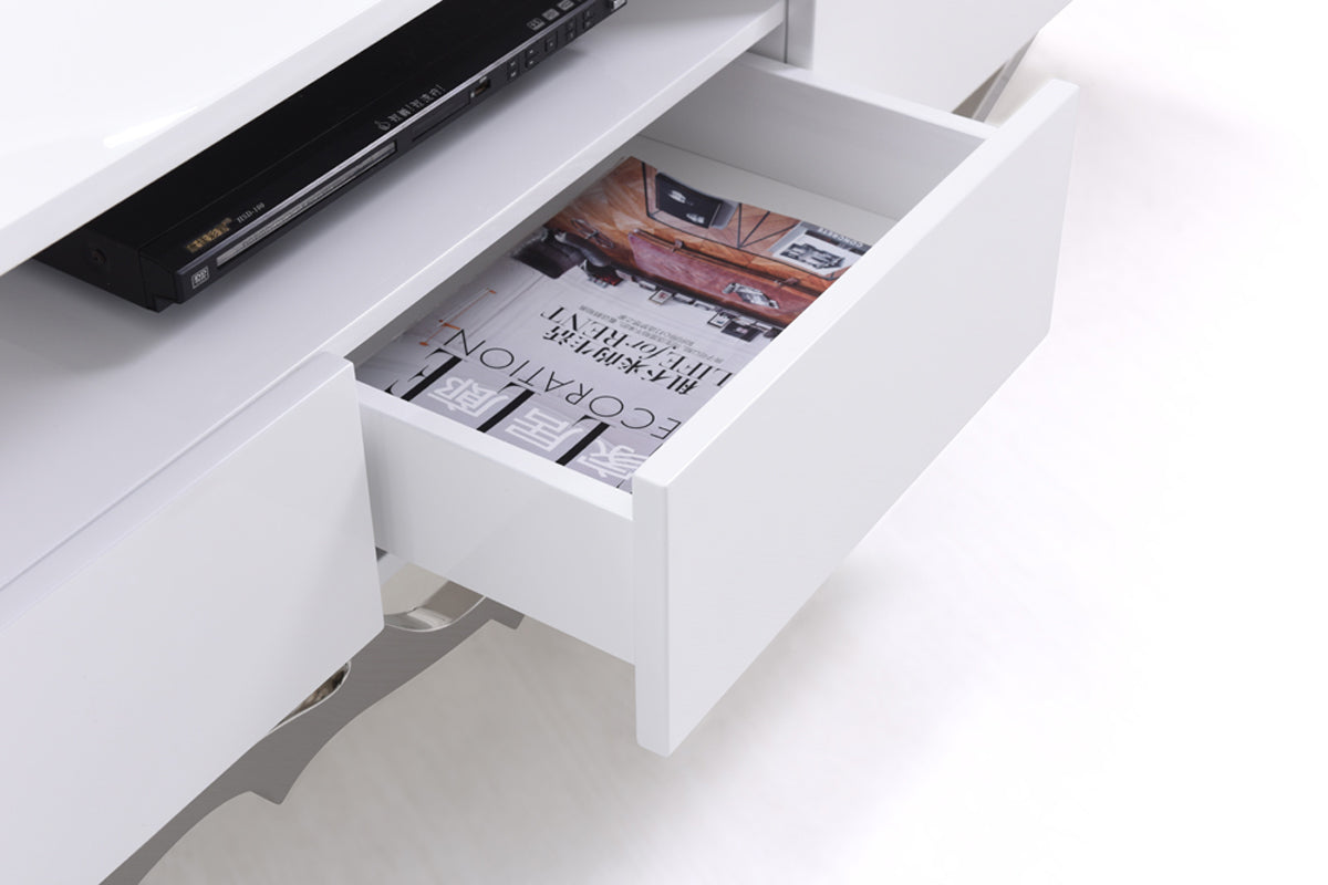 Modrest Legend 79-inch-Wide Modern White TV Stand