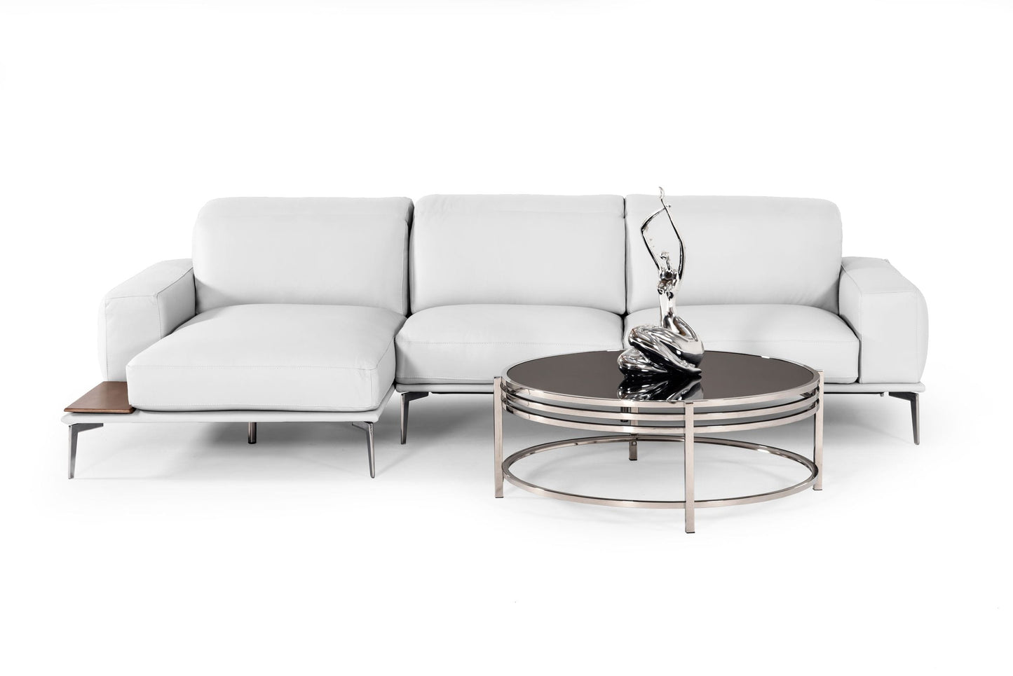 Lamod Italia Villeneuve Modern White Italian Left Facing Sectional Sofa