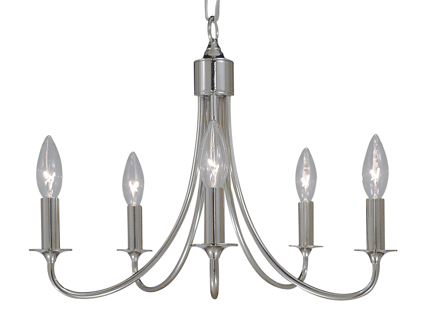 Framburg 5-Light Polished Silver Maisonette Mini Chandelier 1004-PS