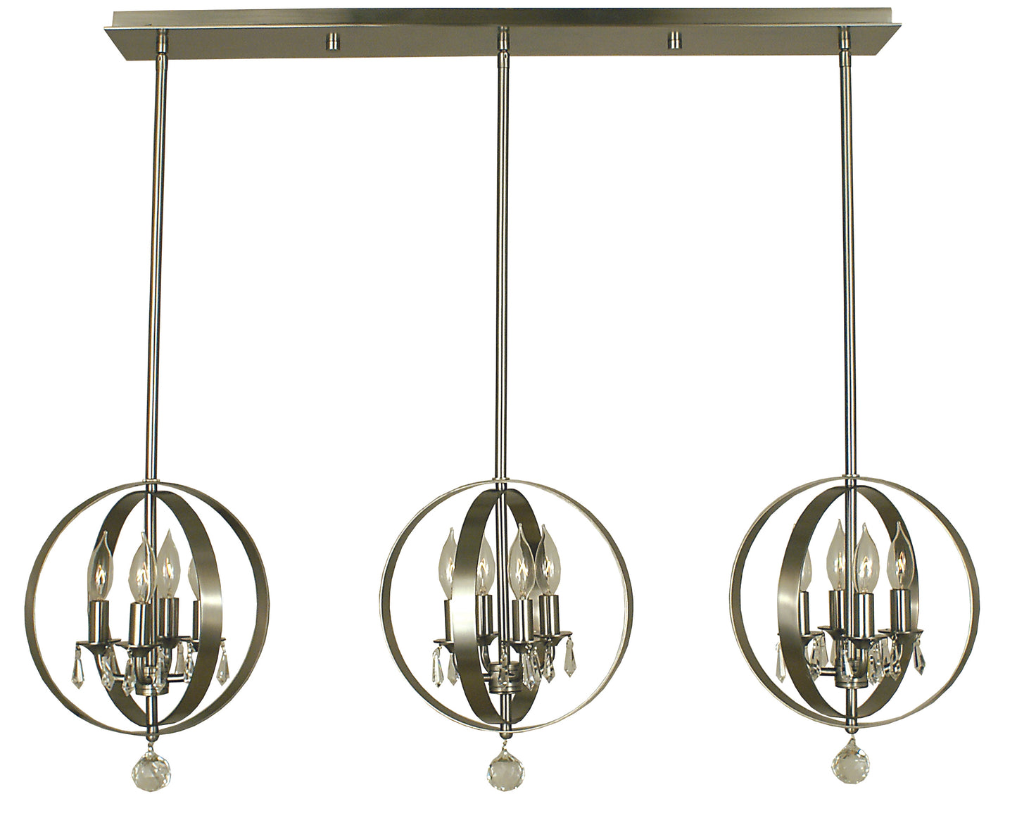 Framburg 12-Light Brushed Nickel Constellation Island Chandelier 1051-BN