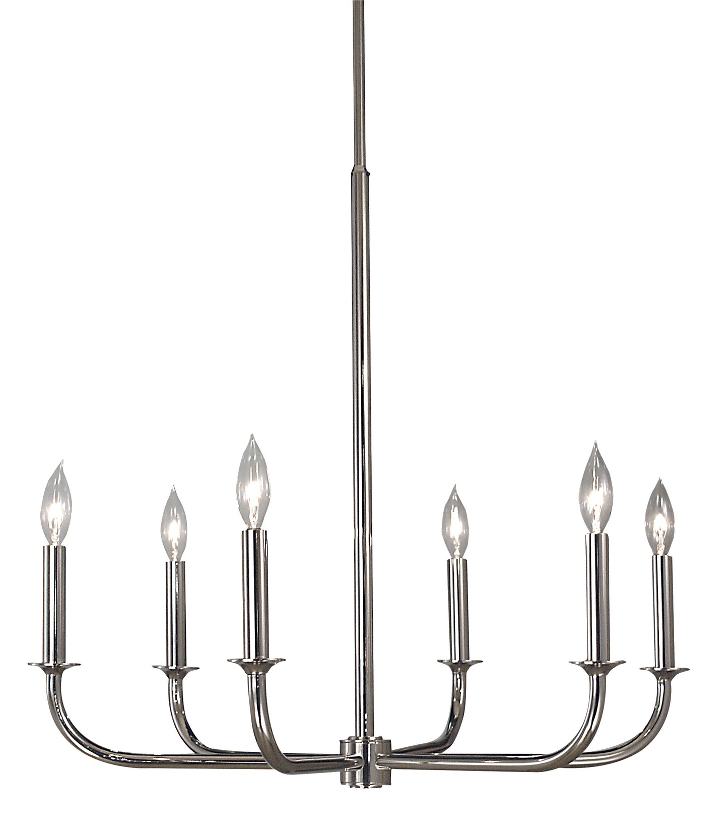 Framburg 6-Light Polished Silver Moderne Dining Chandelier 1055-PS