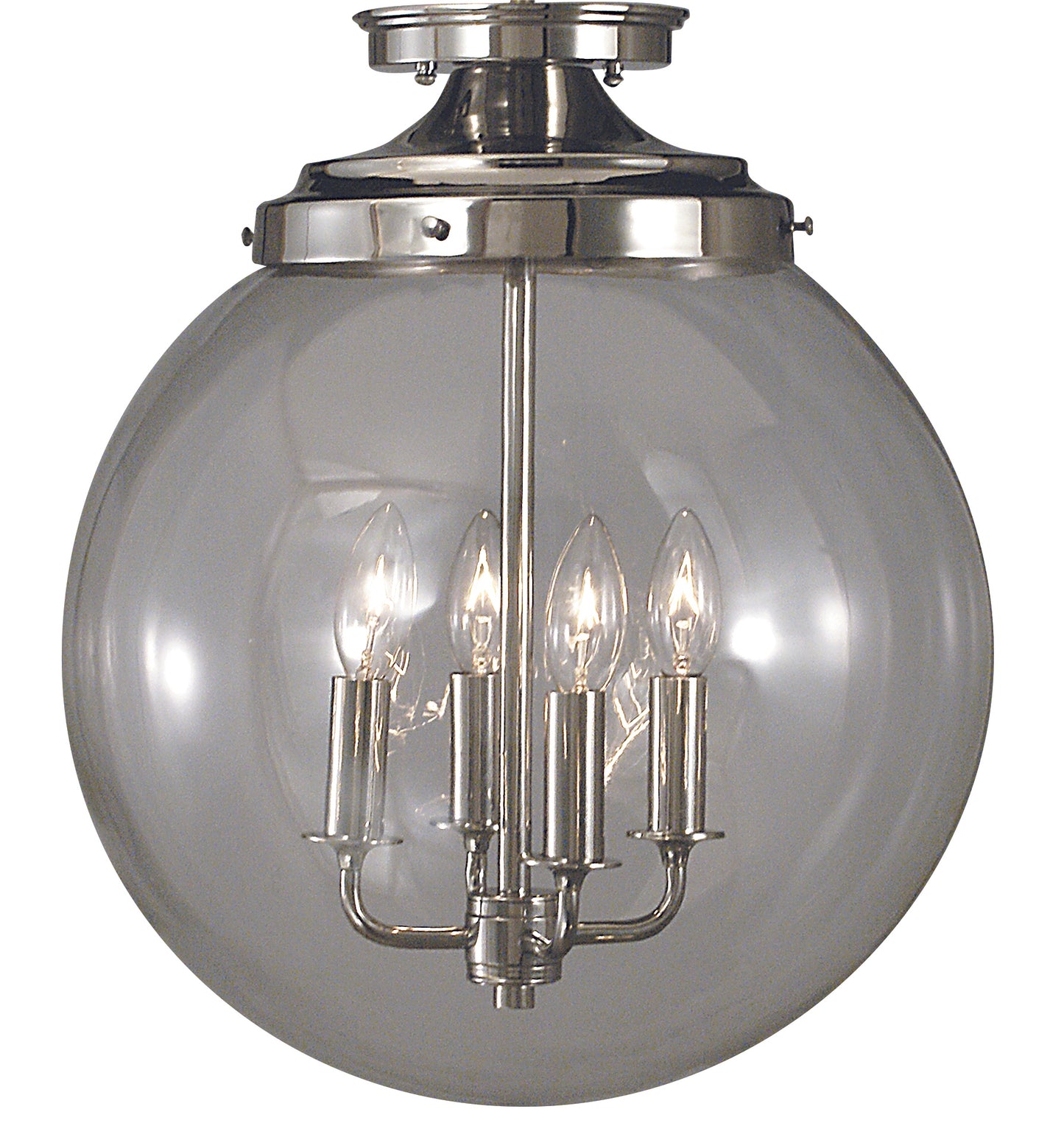 Framburg 4-Light Polished Silver Moderne Flush Semi-Flush Mount 1058-PS